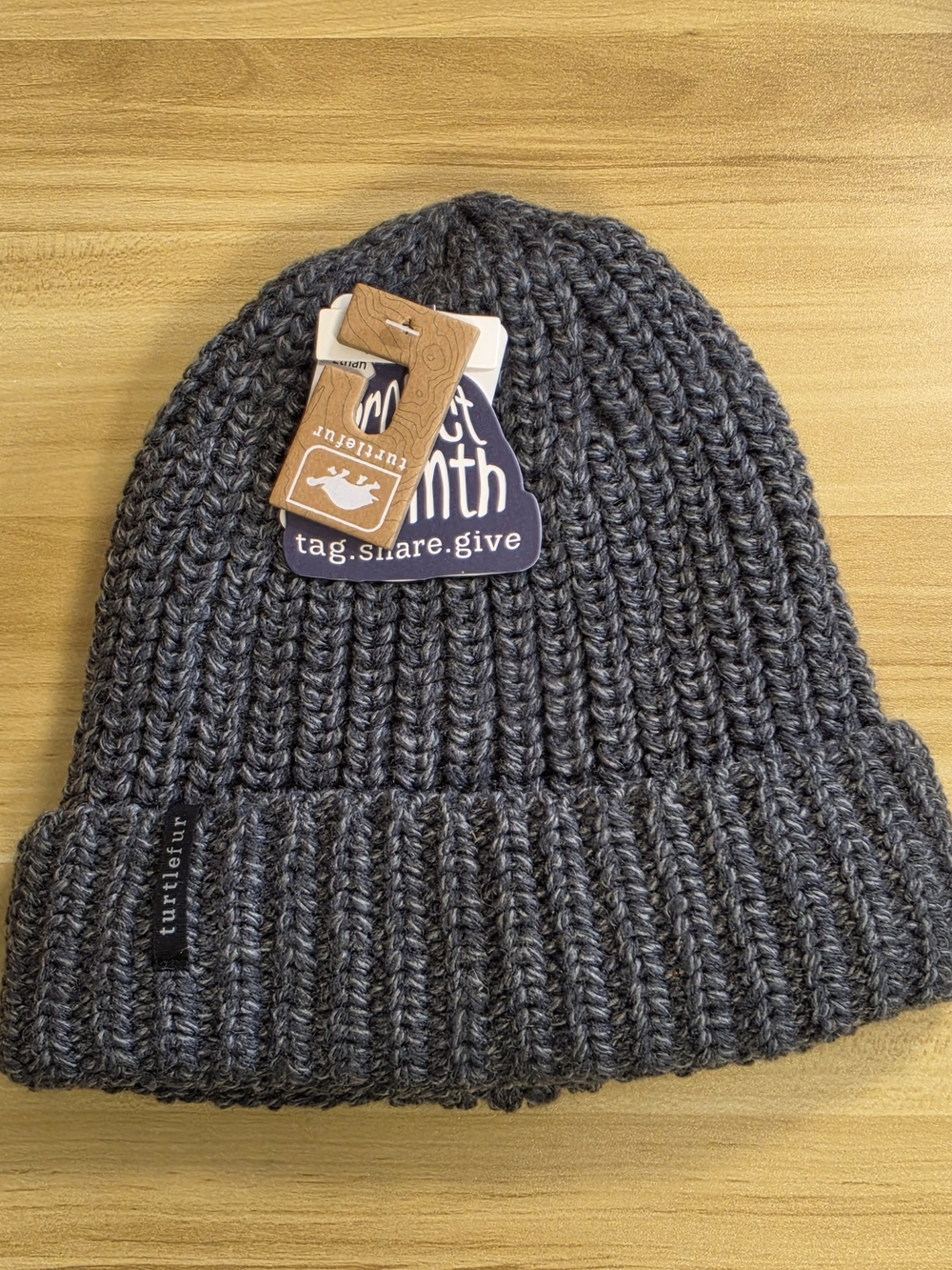 Turtlefur Ribbed Knit Beanie - Dark Gray